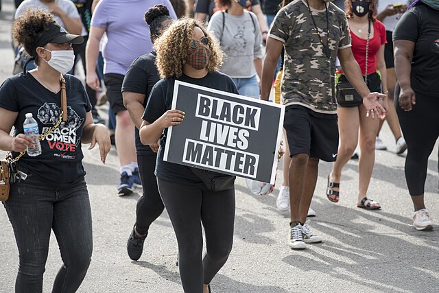 Black Lives Matter protesters marching