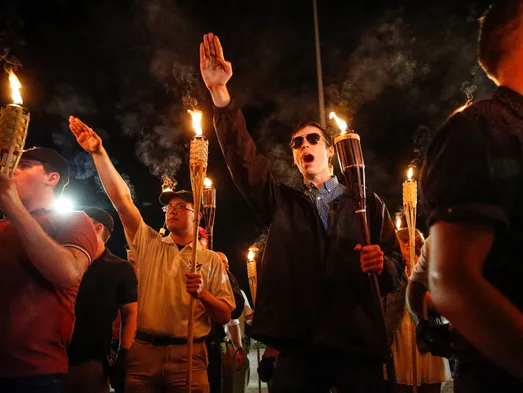 White supremacists marching in Charlottesville, VA