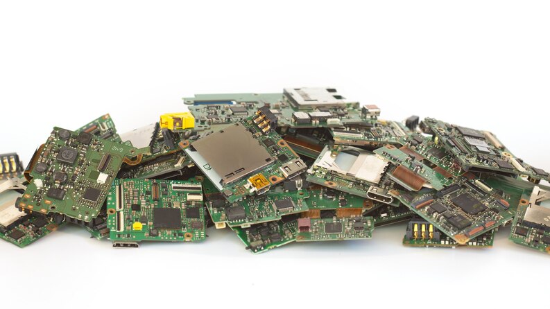 a stack of circuit boards
