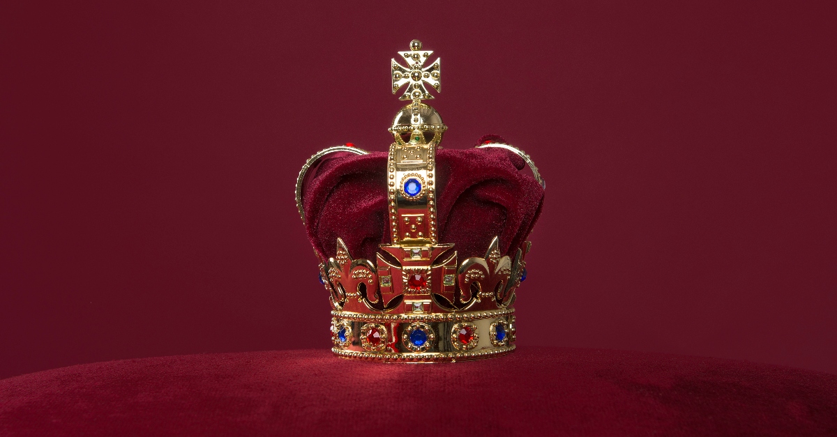 A crown on red satin