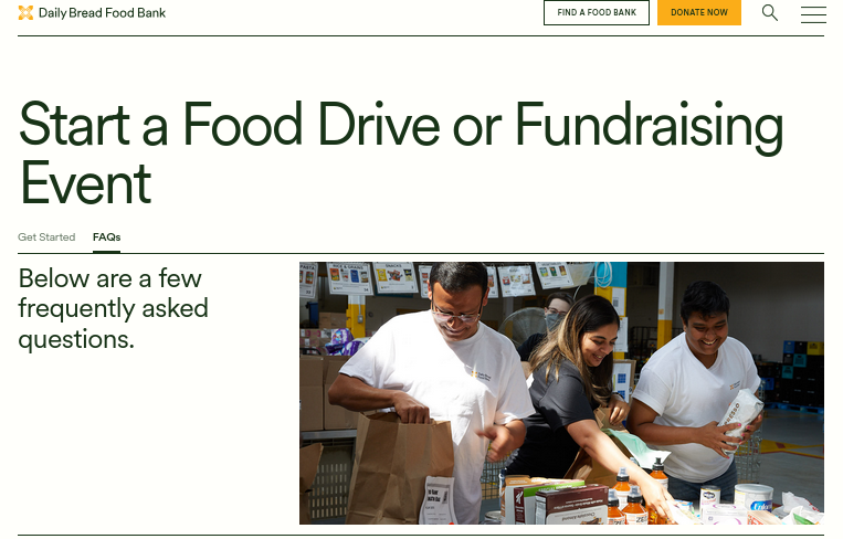 A screenshot of the Daily Bread website