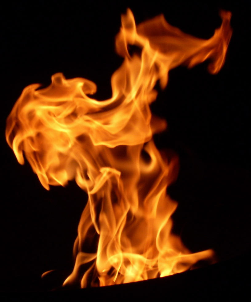 a flame on a black background