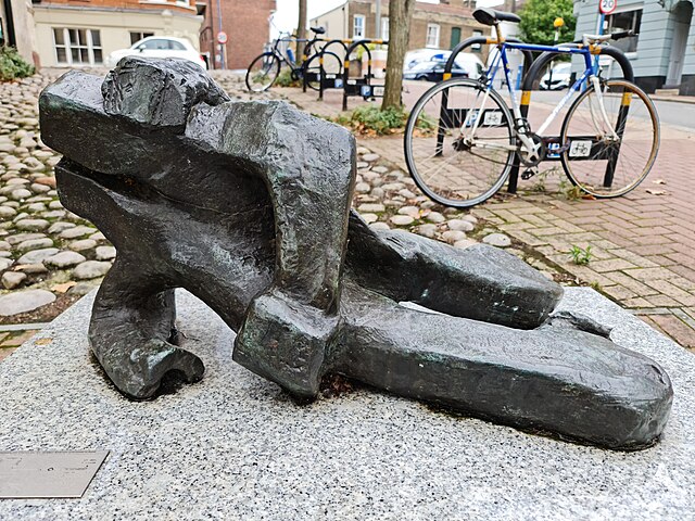 A sculpture, seeming of a figure lying down, called 'Horizontal Ambiguity'