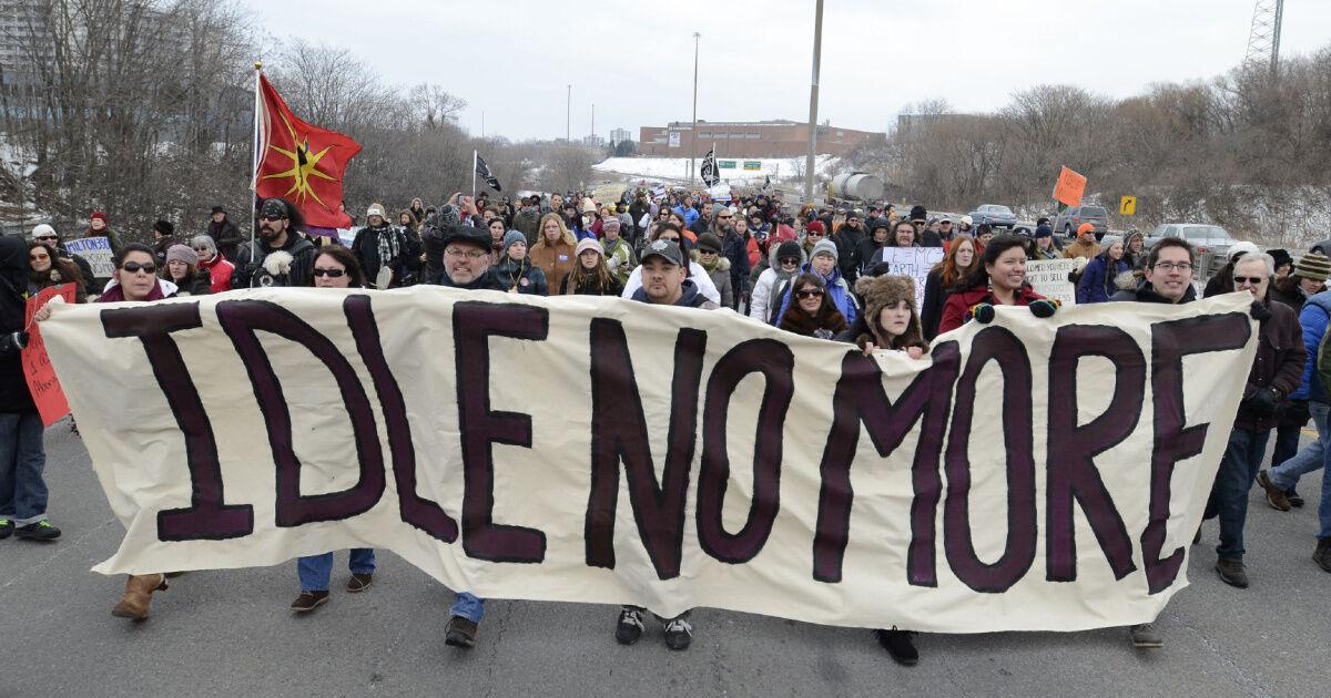 an Idle No More march