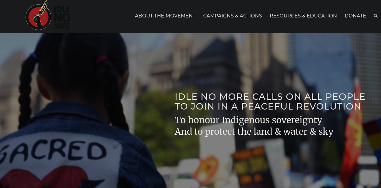 the Idle No More website