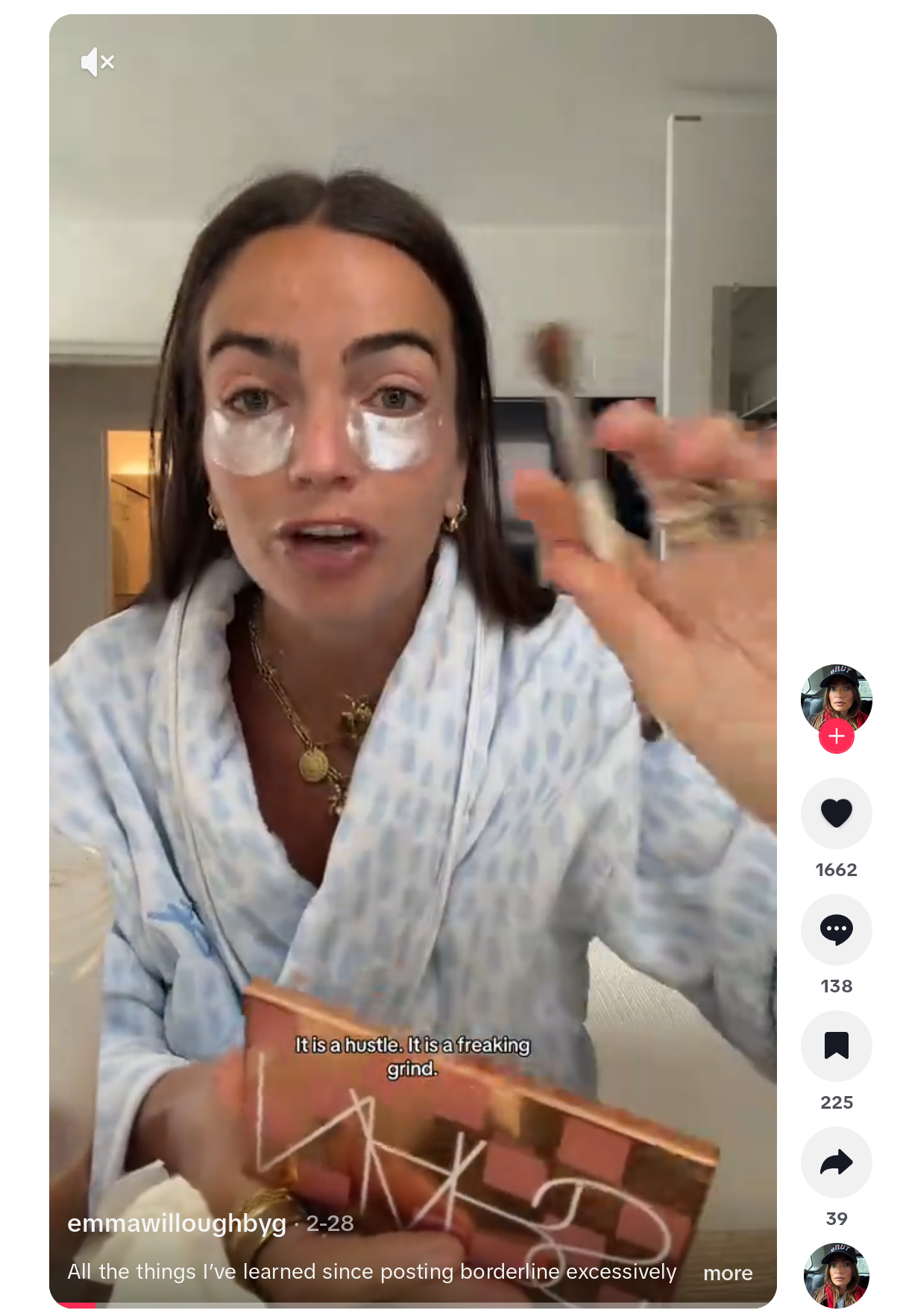 A TikTok influencer talking about the grind