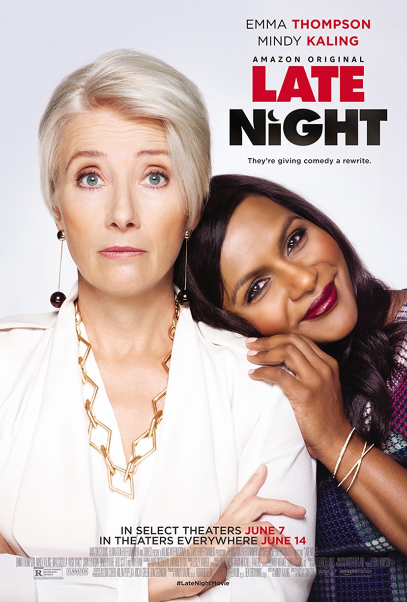 The poster for the 2018 movie Late Night, staring Thompson and Kaling