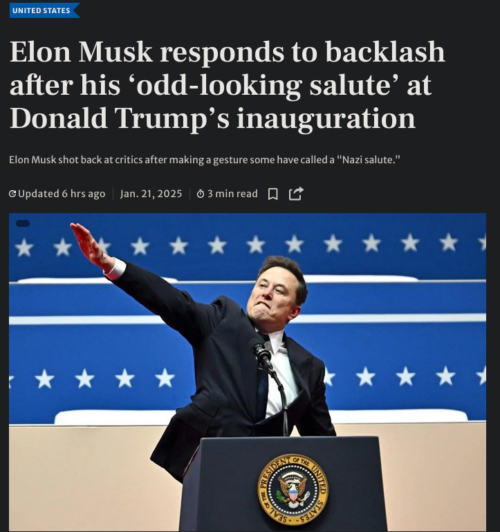Elon Musk giving a Nazi salute