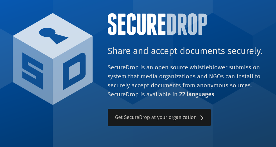 a screenshot of the SecureDrop system