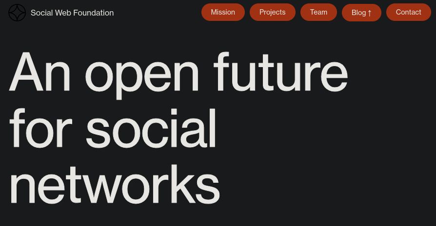 Social Web Foundation's homepage