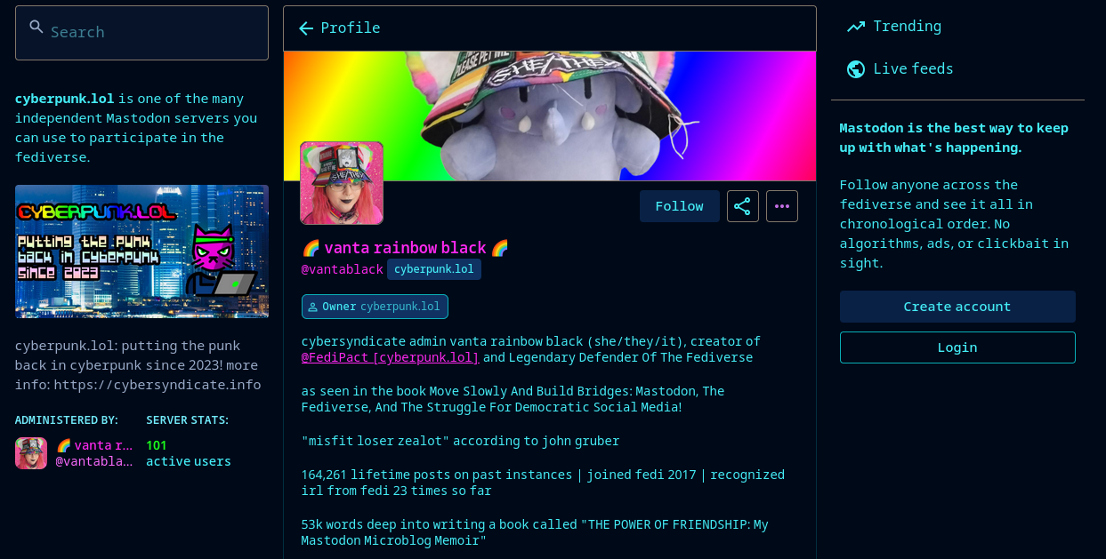 vanta rainbow black's fediverse profile